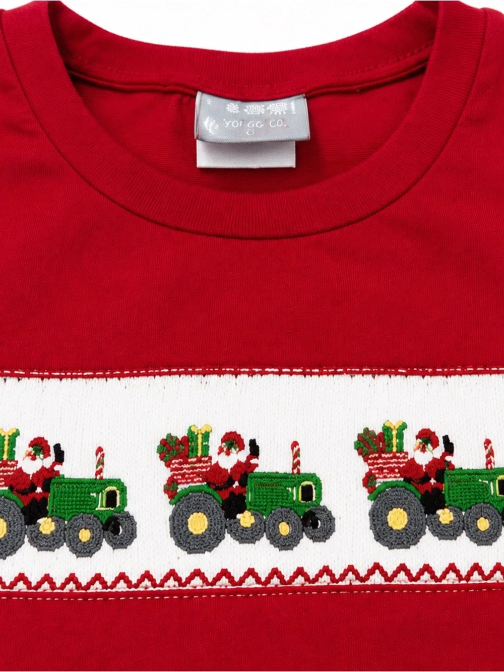 Christmas Santa Tractor Smocked Shirt & Pants Set